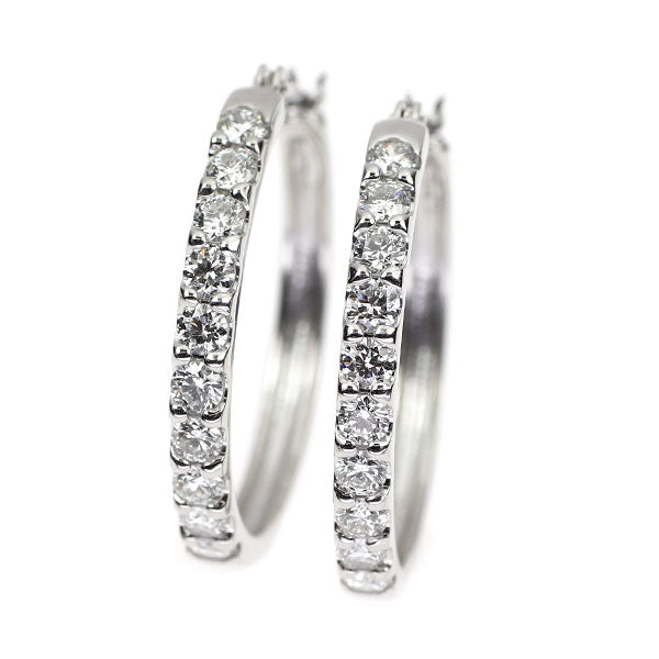 ベリテ K18WG H&C ダイヤモンド ピアス 1.00ct フープ
