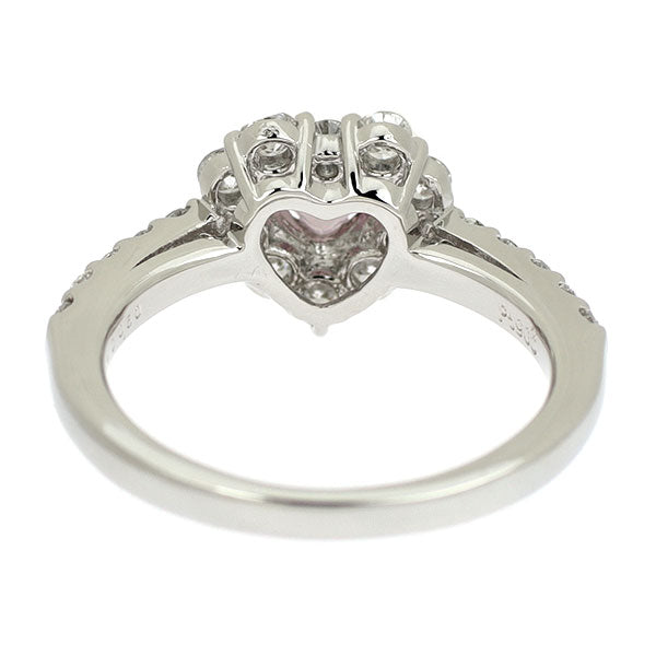 Pt900 ピンクトルマリン ダイヤモンド リング 0.457ct D0.50ct ハート