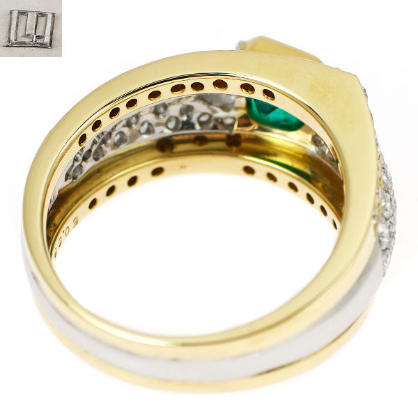 ウエダジュエラー K18YG/Pt900 エメラルド ダイヤモンド リング 0.86ct D1.14ct