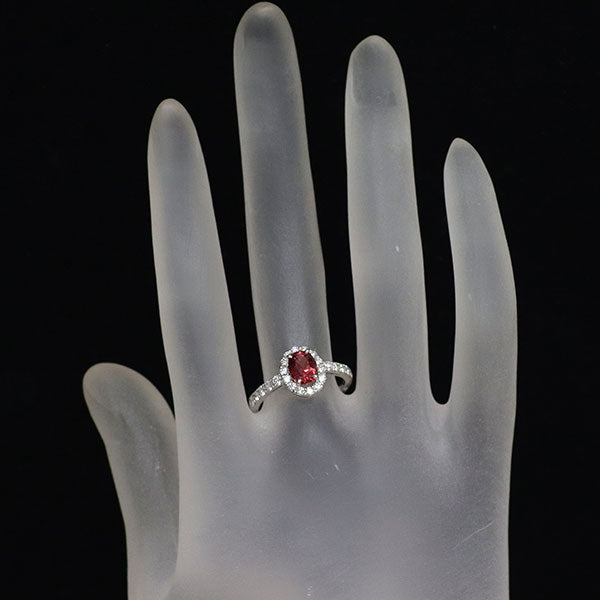 新品 希少 Pt950 ベトナム産 レッドスピネル ダイヤモンド リング 1.144ct D0.50ct【エスコレ】