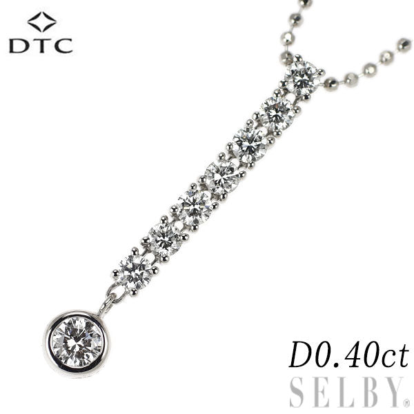 DTC K18WG ダイヤモンド ペンダントネックレス 0.40ct LINE