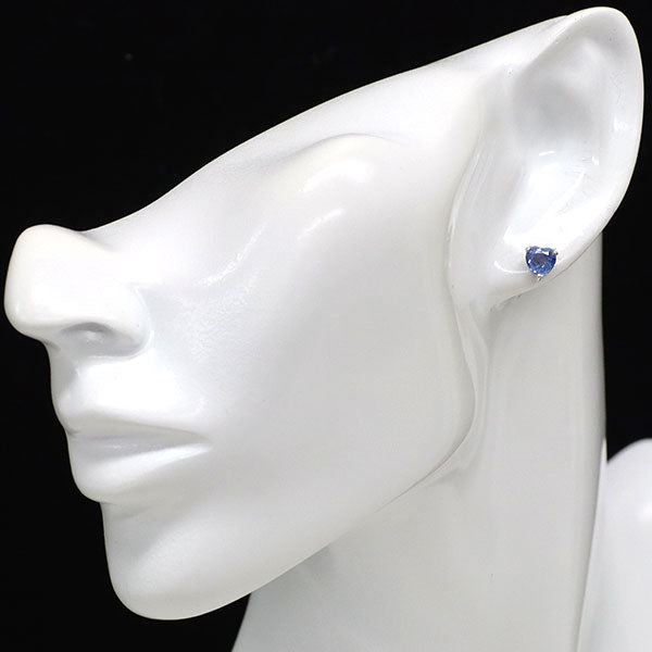 新品 Pt950/ Pt900 ハートシェイプカット サファイア ピアス 1.67ct スタッド【エスコレ】