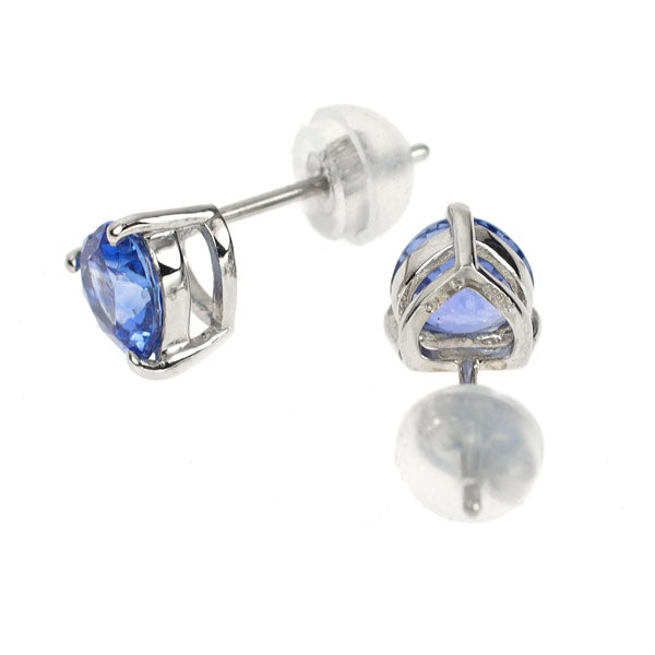新品 Pt950/ Pt900 ハートシェイプカット サファイア ピアス 1.48ct スタッド【エスコレ】