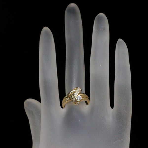 銀座ミワ K18YG ダイヤモンド リング 0.27ct D0.14ct