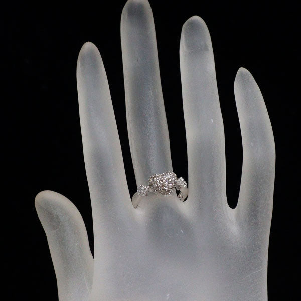 笠原真寿美 K18WG ダイヤモンド リング 0.70ct D0.05ct パヴェ ハート