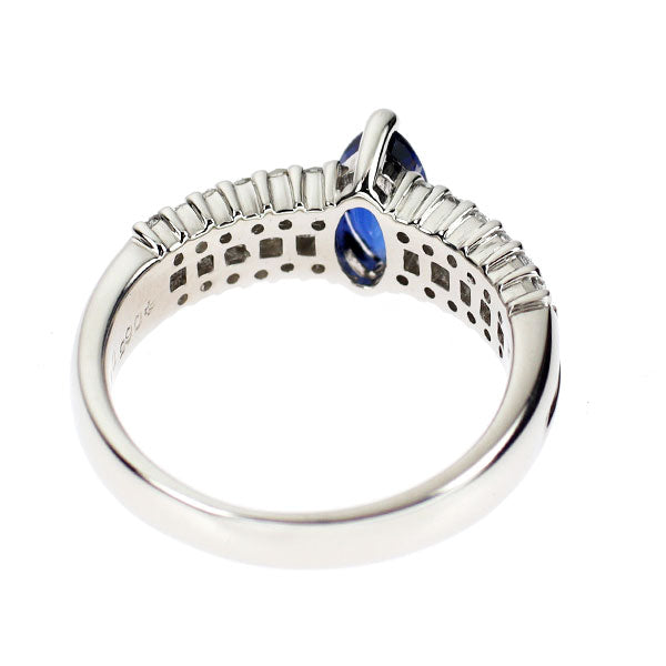 Pt900 サファイア ダイヤモンド リング 0.65ct D0.53ct