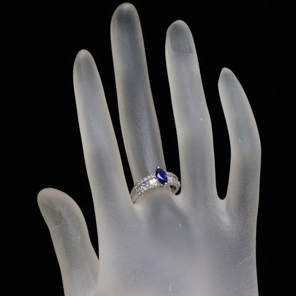 Pt900 サファイア ダイヤモンド リング 0.65ct D0.53ct