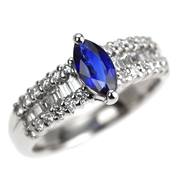 Pt900 サファイア ダイヤモンド リング 0.65ct D0.53ct