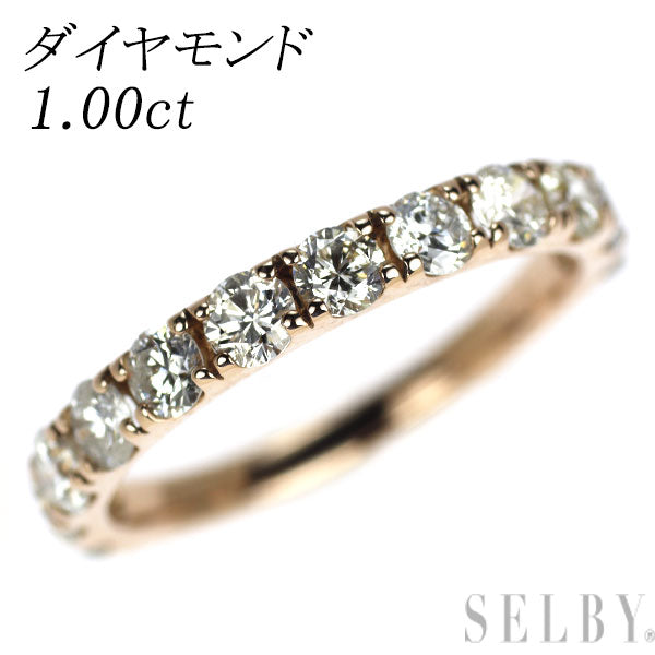 K18PG ダイヤモンド リング 1.00ct ハーフエタニティ