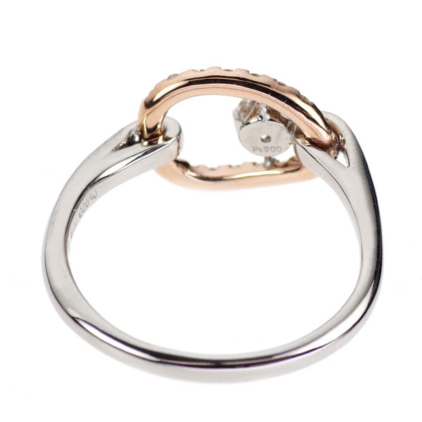 Pt900/ K18PG 多面カット ダイヤモンド リング 0.264ct D0.16ct