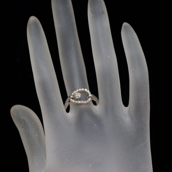 Pt900/ K18PG 多面カット ダイヤモンド リング 0.264ct D0.16ct