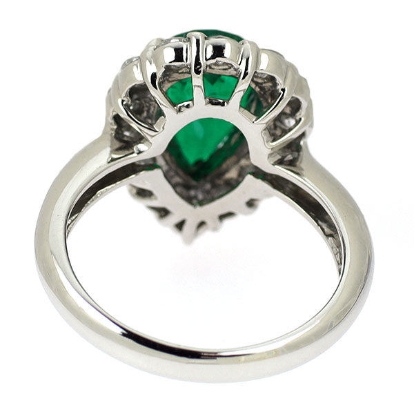 Pt900 コロンビア産 エメラルド ダイヤモンド リング 1.74ct D0.80ct