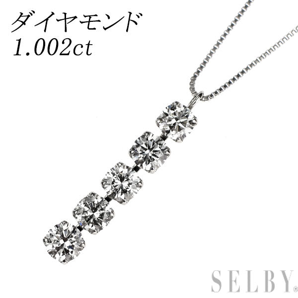 Pt900/ Pt850 ダイヤモンド ペンダントネックレス 1.002ct
