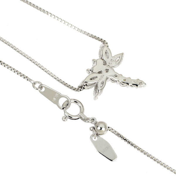 K18WG ダイヤモンド ペンダントネックレス 0.58ct とんぼ