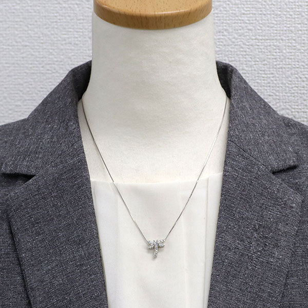 K18WG ダイヤモンド ペンダントネックレス 0.58ct とんぼ