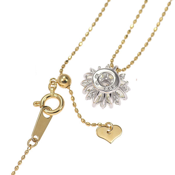 K18YG/WG ダイヤモンド ペンダントネックレス 0.50ct フラワー