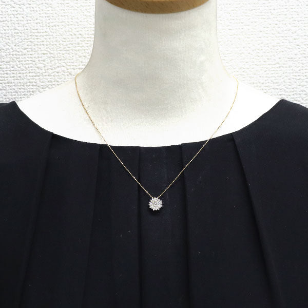 K18YG/WG ダイヤモンド ペンダントネックレス 0.50ct フラワー