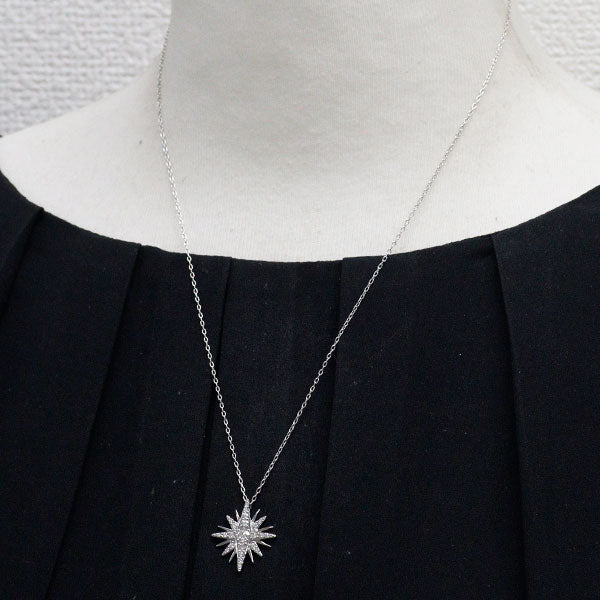 Pt900/ Pt850 ダイヤモンド ペンダントネックレス 0.142ct D0.26ct スター