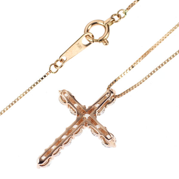 K18PG ダイヤモンド ペンダントネックレス 0.81ct クロス