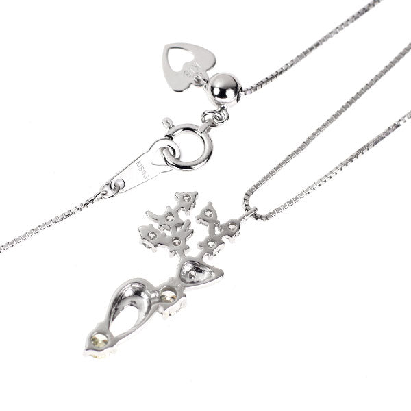 K18WG ダイヤモンド ペンダントネックレス 0.45ct アニマル
