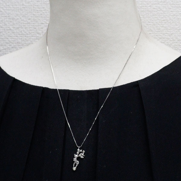 K18WG ダイヤモンド ペンダントネックレス 0.45ct アニマル