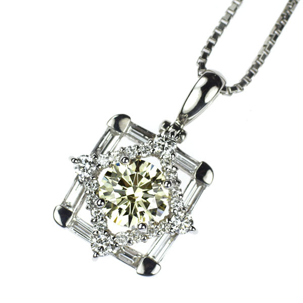 Pt900/ Pt850 ダイヤモンド ペンダントネックレス 1.009ct D0.67ct