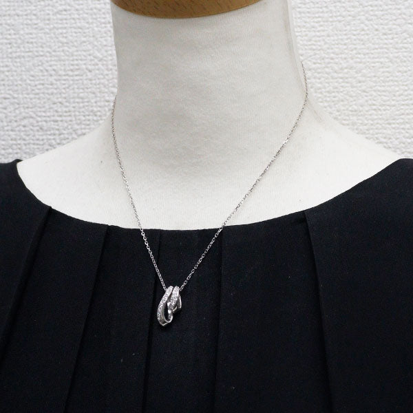 ミキモト K18WG ダイヤモンド ペンダントネックレス 0.19ct D0.14ct セパレート 3WAY