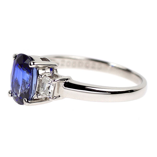 Pt900 サファイア ダイヤモンド リング 2.00ct D0.25ct