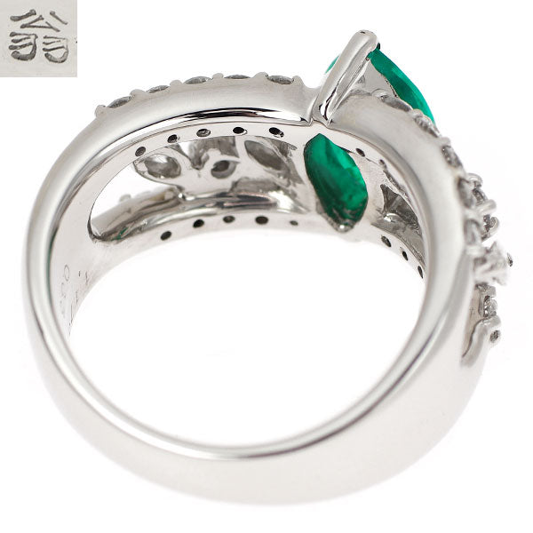 翁淳 Pt900 エメラルド ダイヤモンド リング 1.173ct D0.85ct