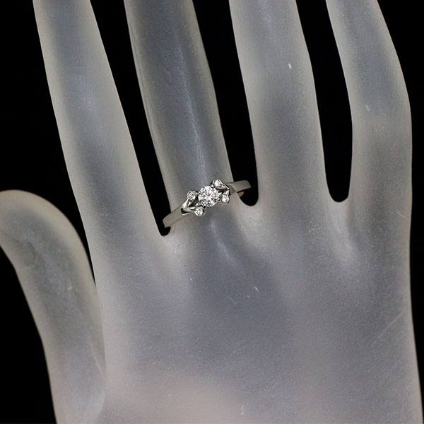 カルティエ Pt950 ダイヤモンド リング 0.21ct D VVS2 3EX バレリーナ ソリテール 48号