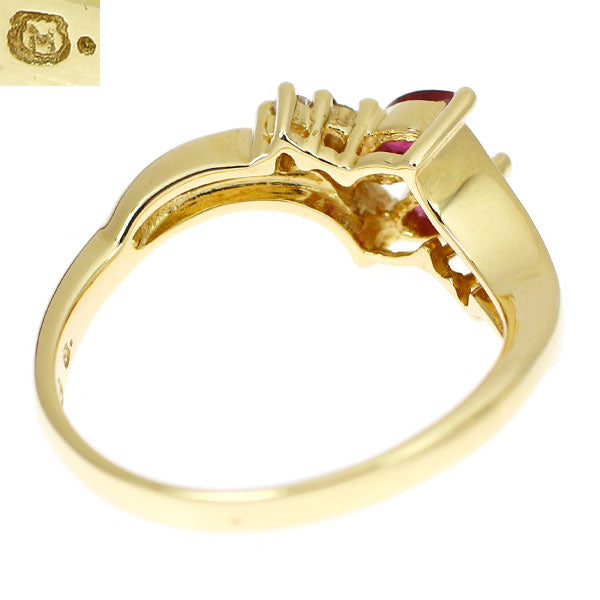 ミキモト K18YG ルビー ダイヤモンド リング 0.29ct D0.06ct