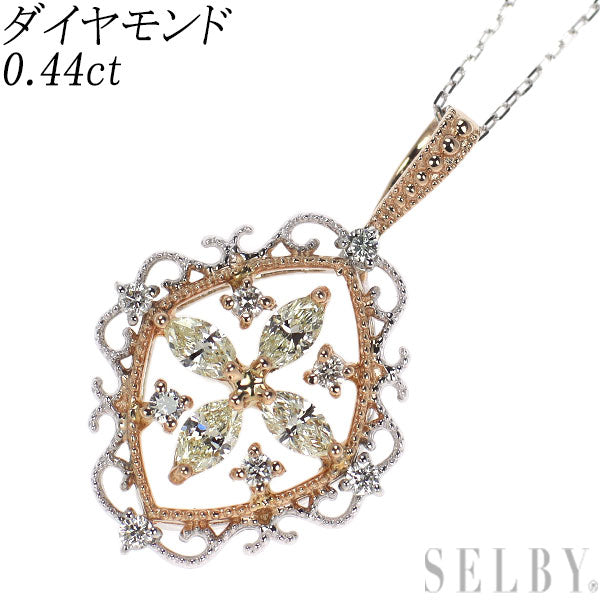 K18PG/K18WG ダイヤモンド ペンダントネックレス 0.44ct