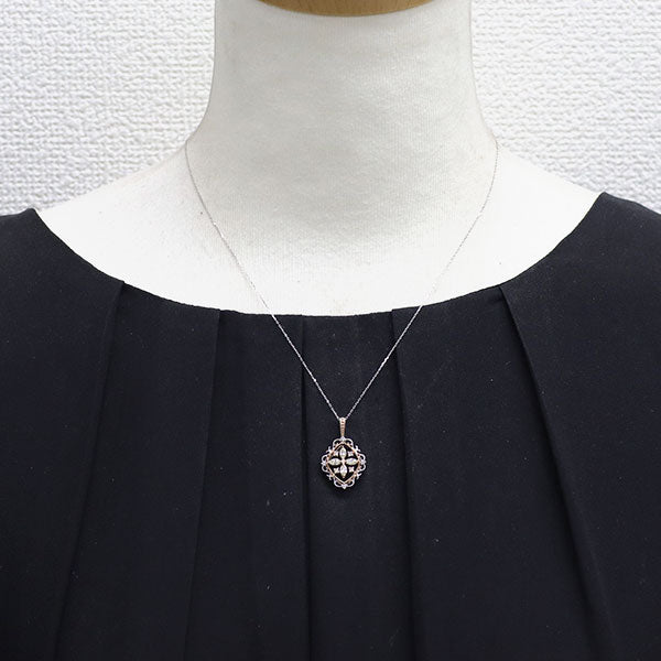 K18PG/K18WG ダイヤモンド ペンダントネックレス 0.44ct