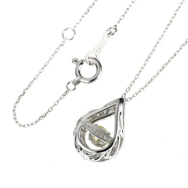 K18WG ダイヤモンド ペンダントネックレス 0.261ct D0.31ct ダンシング