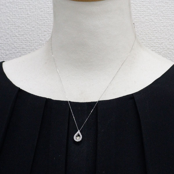 K18WG ダイヤモンド ペンダントネックレス 0.261ct D0.31ct ダンシング