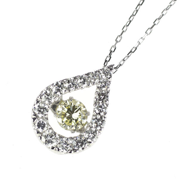 K18WG ダイヤモンド ペンダントネックレス 0.261ct D0.31ct ダンシング