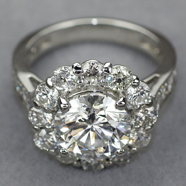新品 Pt950 大粒ダイヤモンド  リング 3.046ct G SI2 G D2.12ct【エスコレ】