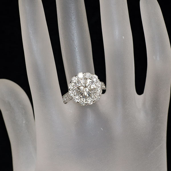 新品 Pt950 大粒ダイヤモンド  リング 3.046ct G SI2 G D2.12ct【エスコレ】