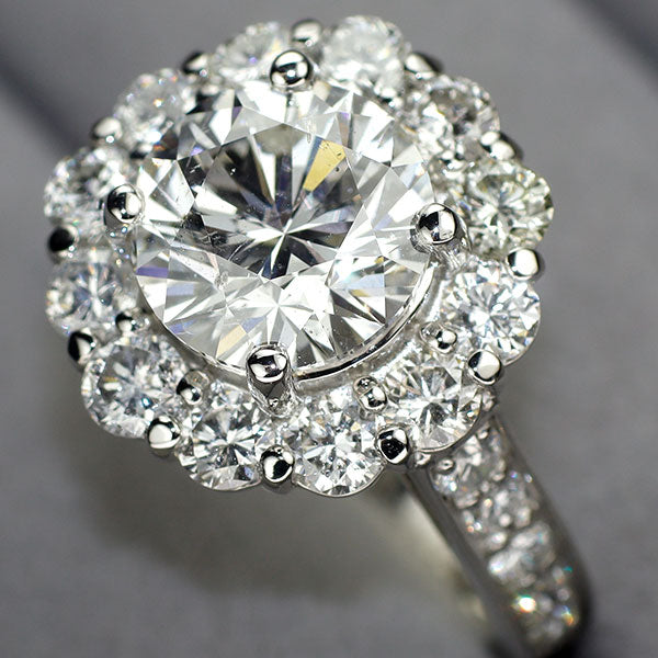 新品 Pt950 大粒ダイヤモンド  リング 3.046ct G SI2 G D2.12ct【エスコレ】