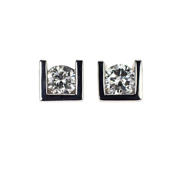 K14WG/Pt900 ダイヤモンド ピアス 0.30ct
