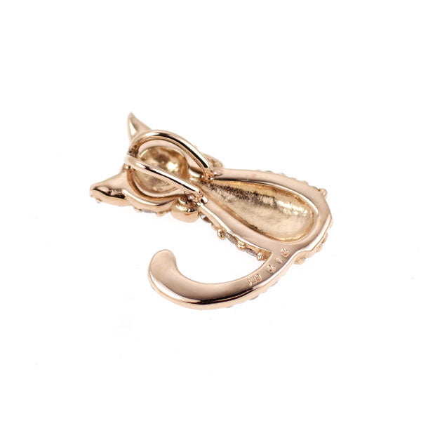 K18PG ダイヤモンド ペンダントトップ 0.18ct 猫