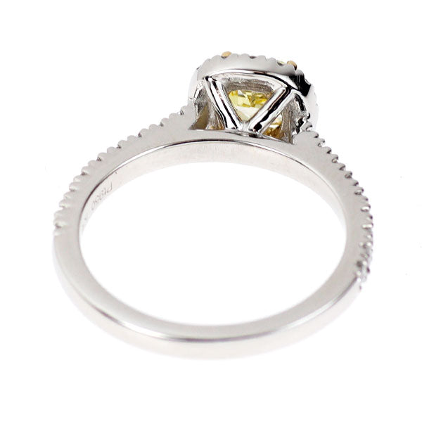 Pt950/K18YG 天然イエローダイヤモンド リング 0.73ct FIY SI1 D0.33ct