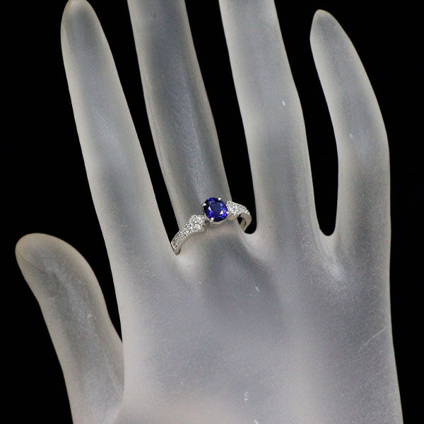 Pt900 サファイア ダイヤモンド リング 0.72ct D0.18ct