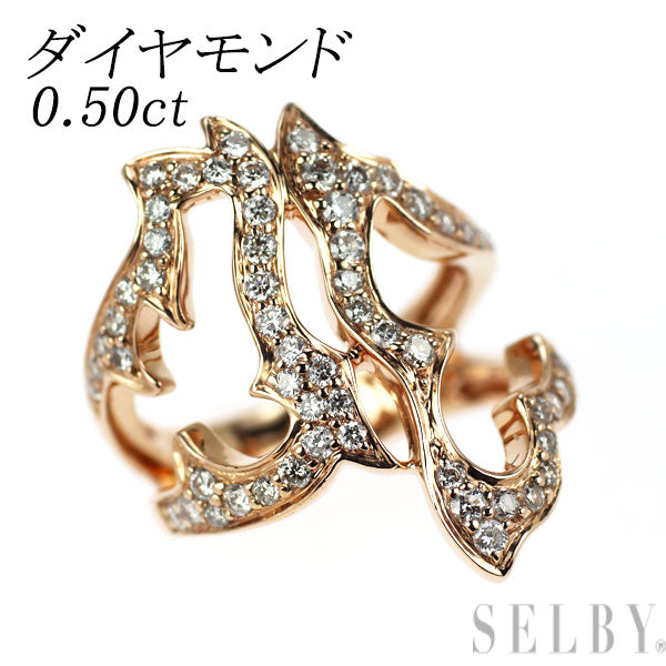K18PG ダイヤモンド リング 0.50ct ピンキー
