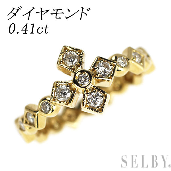 K18YG ダイヤモンド リング 0.41ct クロス
