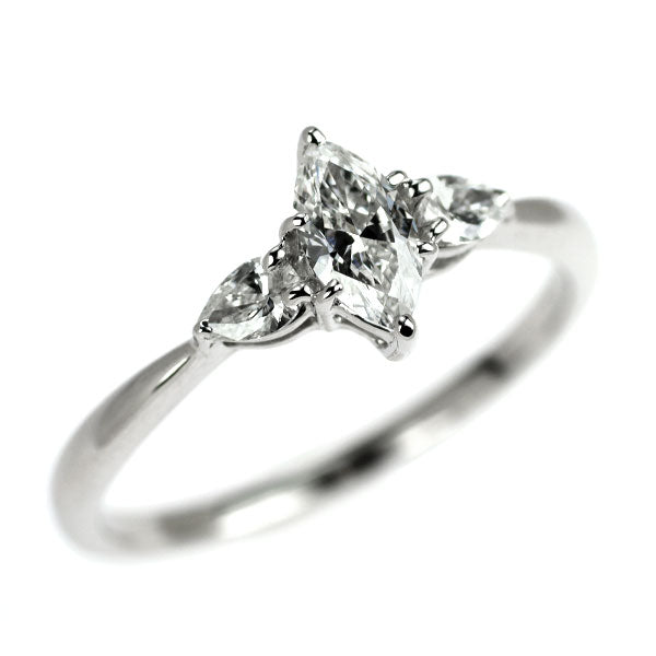 カナディアンダイヤ Pt950 マーキス/ペアシェイプカット ダイヤモンド リング 0.314ct D0.15ct