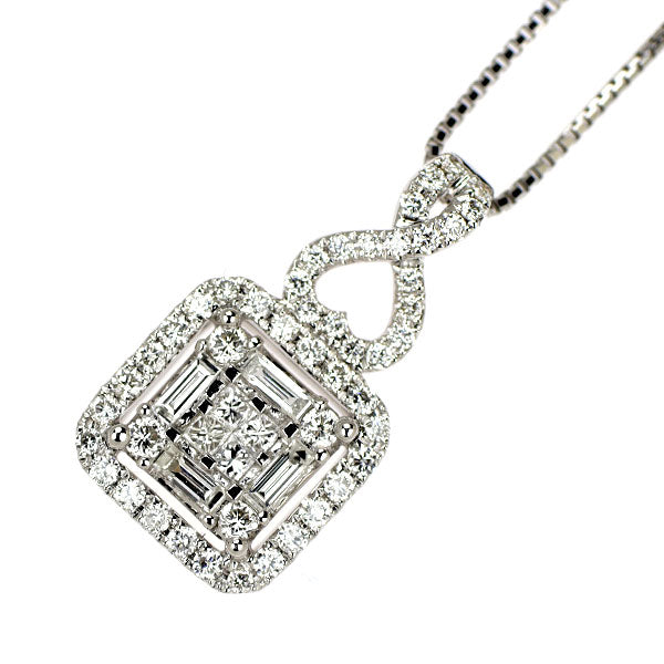 K18WG ダイヤモンド ペンダントネックレス 0.60ct