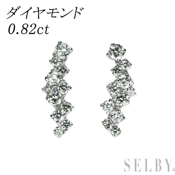 K18WG ダイヤモンド ピアス 0.82ct