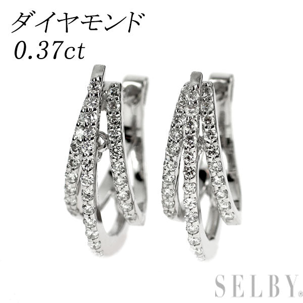 K18WG ダイヤモンド ピアス 0.37ct