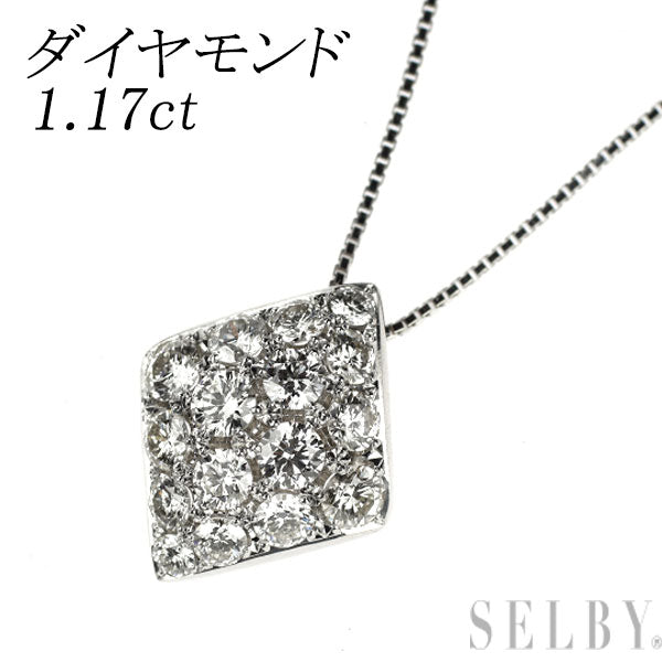 K18WG ダイヤモンド ペンダントネックレス 1.17ct